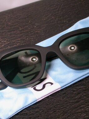 Toms Sydney Matte Black and Blue Classic Sunglasses CLEAN